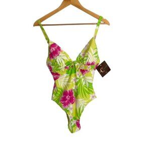 NWT The C Collection Floral One Piece Swimsuit 12